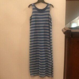 💙✨ Vintage The Limited Blue & White Striped Sleeveless Maxi Dress | Size M